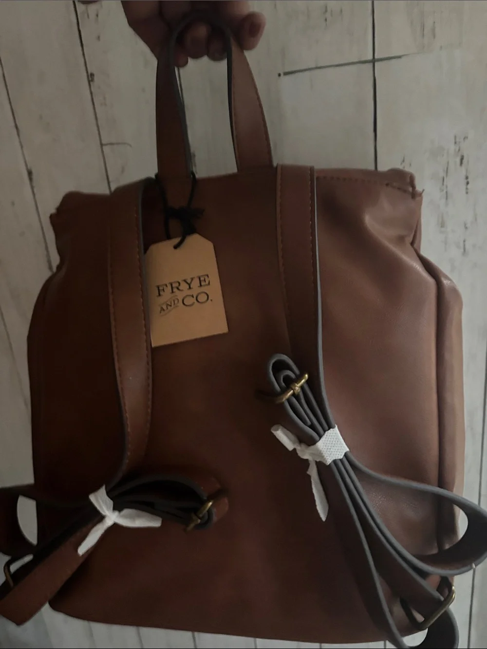 Frye Walnut Brown Leather Convertible Men’s Backpack - Tan